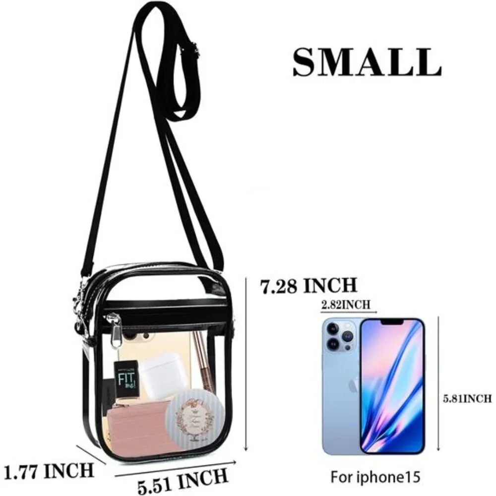Fibrdoo Clear Crossbody Purse Bag, Clear Bag Stadium Approved with Front Pocket